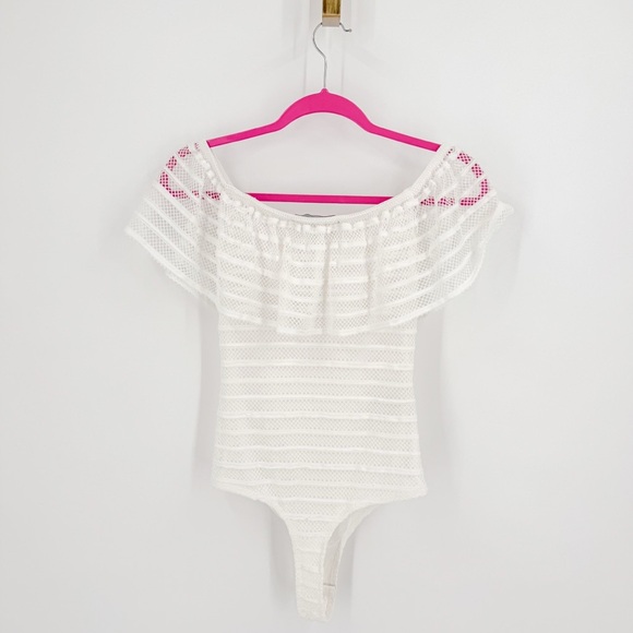 BCBGMaxAzria White Lace Bodysuit - Picture 5 of 5